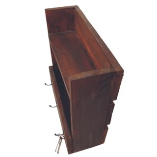 Estante portallaves de pared en madera nogal 34x33