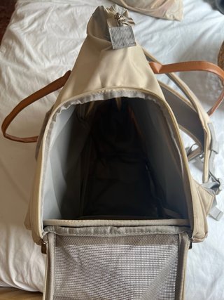 Mochila Porta Mascotas Beige y Marrón