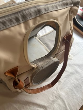 Mochila Porta Mascotas Beige y Marrón