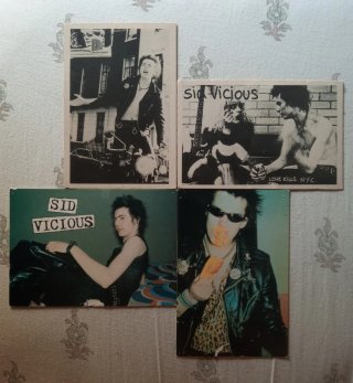 Lote 4 postales Sid Vicious