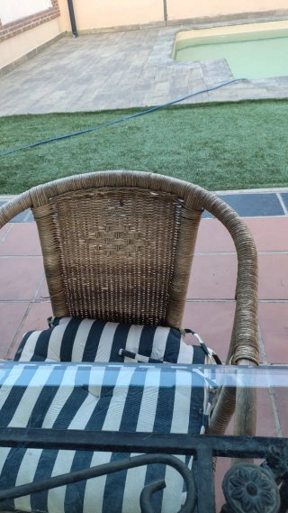 Conjunto Muebles de Jardín Madera y Mimbre