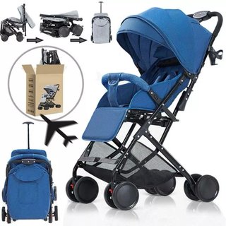 Carrito de bebé plegable marrón & beige