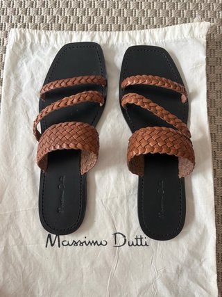 Sandalias Massimo Dutti Piel Marrón