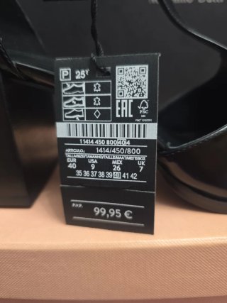 Zapato Massimo Dutti Piel Negro Tacón