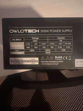 Fuente de Alimentación OWLOTECH 500W