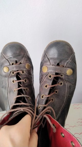 Botas piel mujer tipo boxeadora talla 41