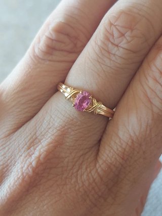 Anillo Zafiro Rosa