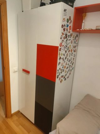 Armario juvenil 90x200x50 cm con estanterías