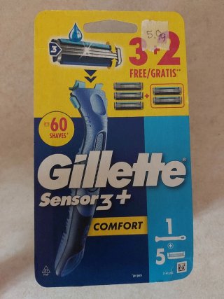 Gillette Sensor 3+ Comfort Rasoio + 5 Testine