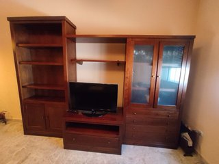 Mueble TV, Vitrina y Estantería Madera