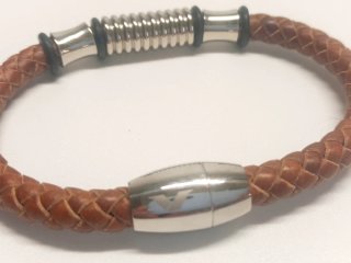 Pulsera Viceroy cuero trenzado y acero