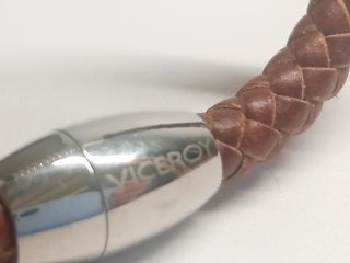 Pulsera Viceroy cuero trenzado y acero