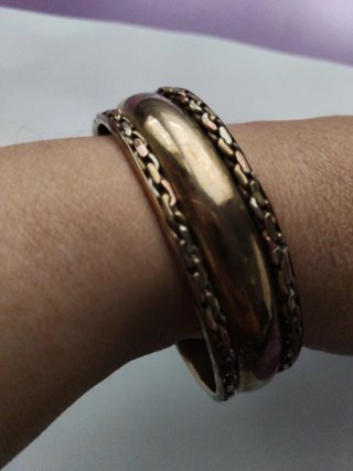 Pulsera vintage de latón con diseño de cadena