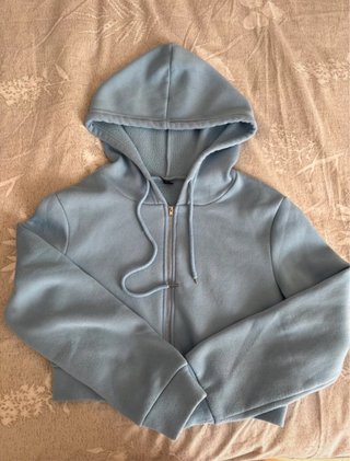 Felpa con cappuccio SHEIN azzurra