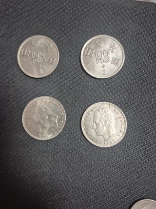 4 Monedas 100 Pesetas España 1982 Mundial