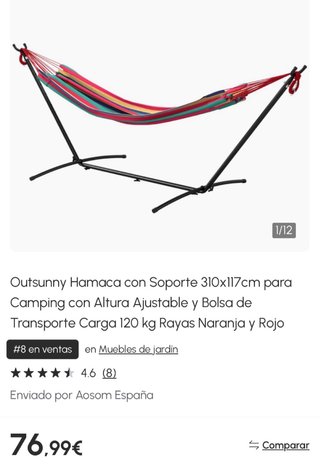 NUEVA- Hamaca con soporte 310x117cm