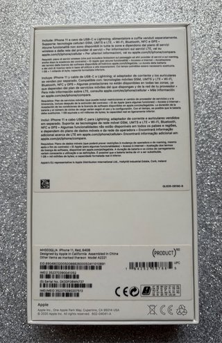iPhone 11 Rojo 64GB Caja y bolsa