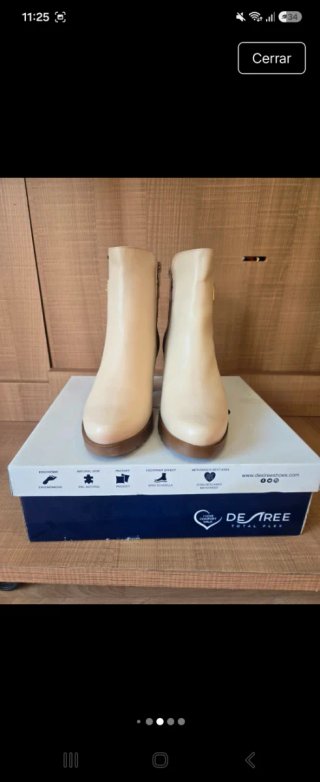 Botines  Piel Beige/Marrón Talla 39