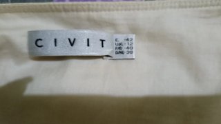 Falda CIVIC beige con lentejuelas y volantes
