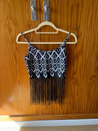 Top Crop Negro y Blanco Talla M