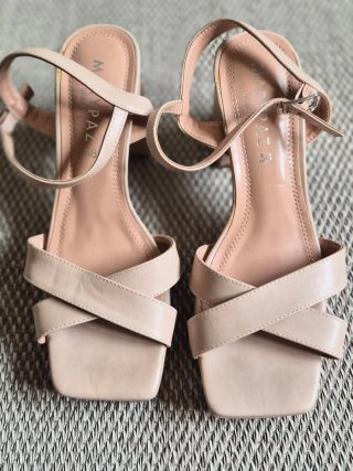 Sandalias tacón | Cuadradas (Nude) T38