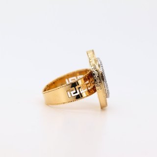 Anillo Versace Medusa Greca Circonitas Oro 18k