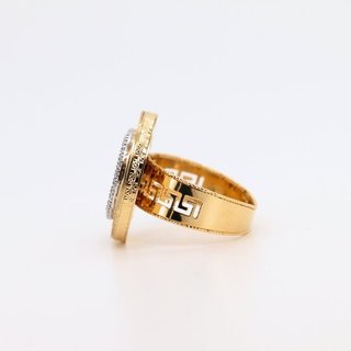 Anillo Versace Medusa Greca Circonitas Oro 18k