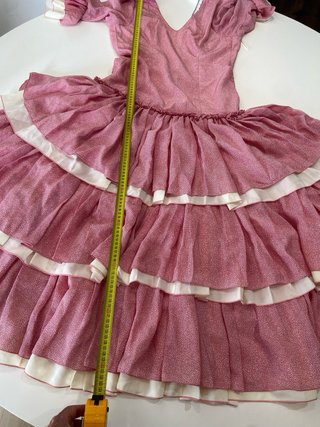 304 Vestido de flamenca rosa y blanco