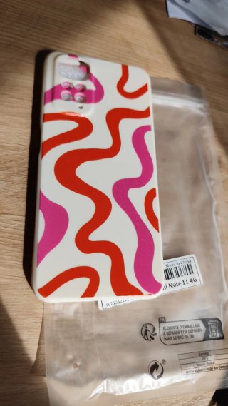 Funda Redmi Note 11 4G Ondas Rojo/Rosa