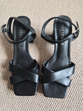 Sandalias tacón | Cuadradas (Negro) T38