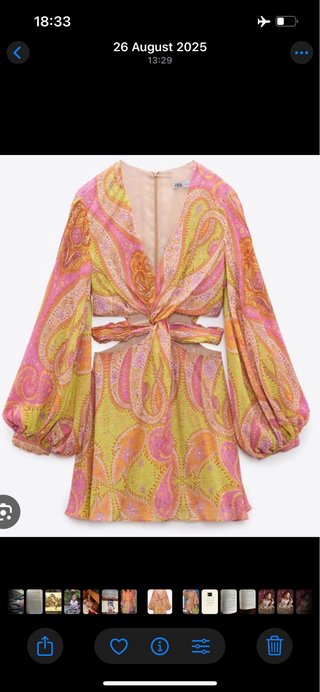 Vestido corto Zara estampado