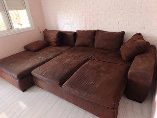 Sofá grande con chaise longue doble