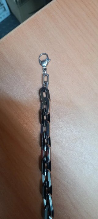 Pulsera Lotus eslabones negros y plateados