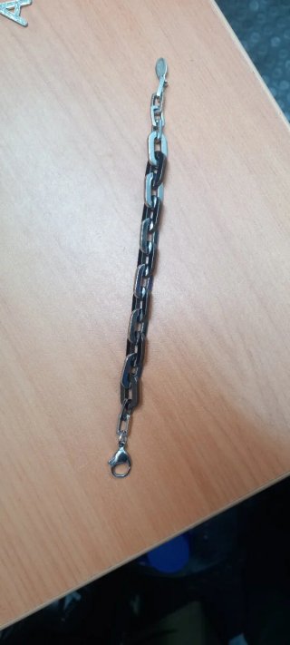 Pulsera Lotus eslabones negros y plateados