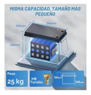 Batería Litio LiFePO4 300Ah 12V con Bluetooth