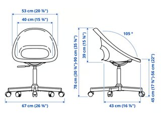 Silla Oficina IKEA Blanca y Gris
