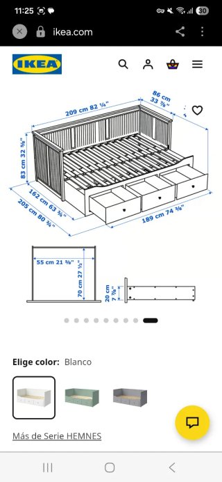 Cama Diván IKEA Hemnes Blanca