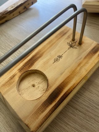 Quemador Palo Santo Grande Madera y Metal
