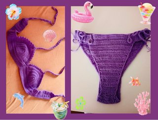 ropa de baño/ bañador/bikini morado