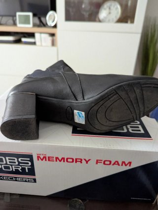 Botas altas piel y elástico negras