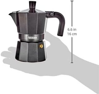 Cafetera Italiana Monix Vitro Noir 3 Tazas