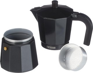 Cafetera Italiana Monix Vitro Noir 3 Tazas