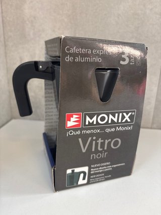 Cafetera Italiana Monix Vitro Noir 3 Tazas