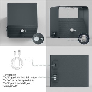 Aplique LED Antracita Sensor Movimiento