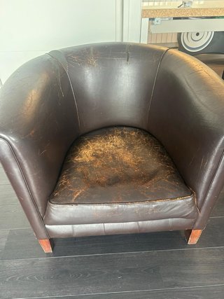 Sillón Club Piel Marrón Vintage (2 Uds)