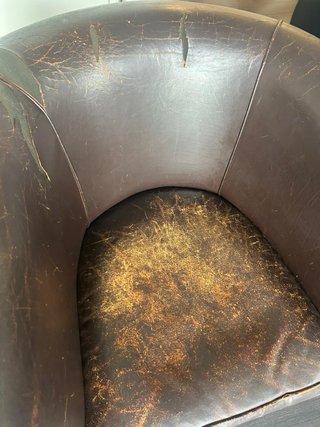 Sillón Club Piel Marrón Vintage (2 Uds)