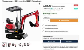 Miniexcavadora HZC POWER roja