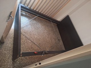 Cama de matrimonio metal y madera