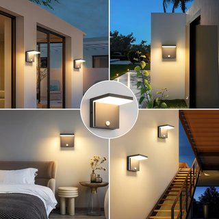 Aplique LED Exterior Sensor Movimiento Gris Antrac