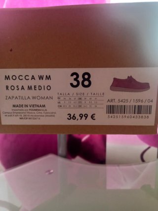 Zapatilla Mujer Rosa Talla 38
